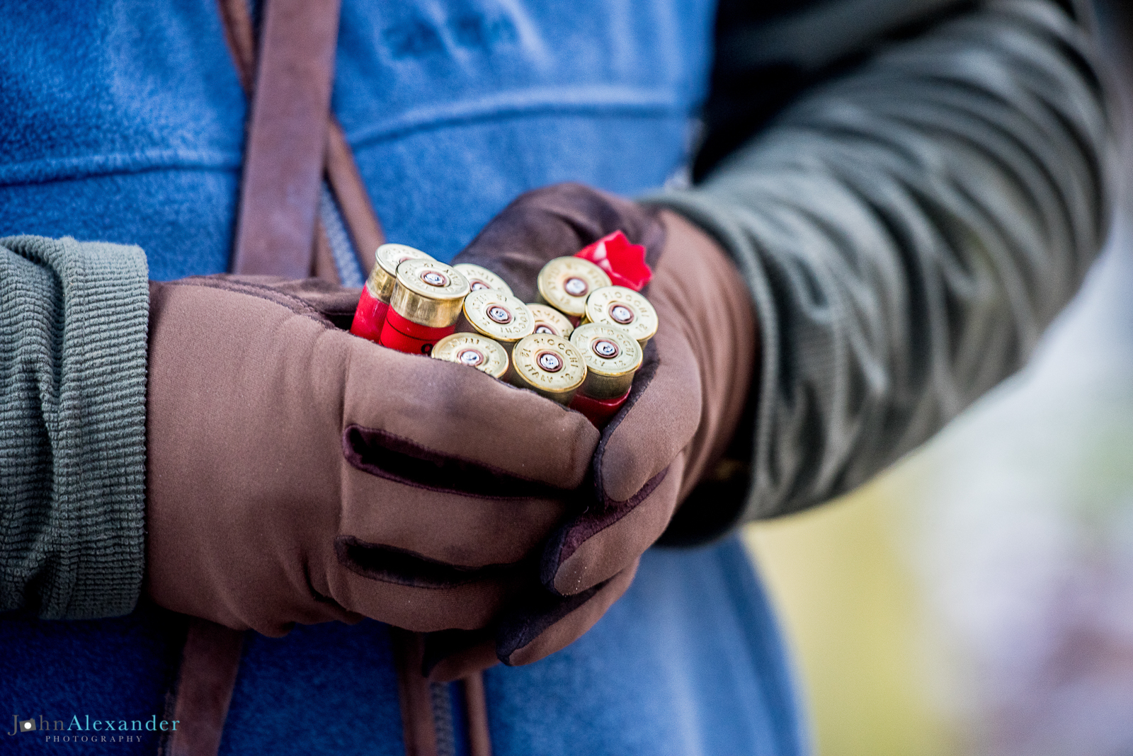 shotgun cartridges in gun's hands