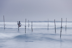 One fishermen on the stilts